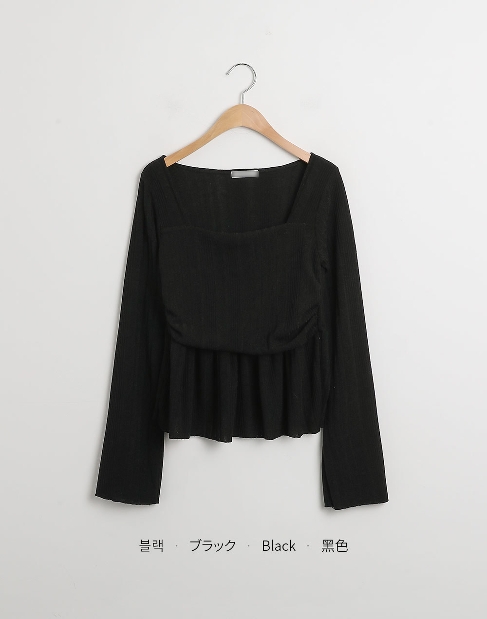 スクエアペプラムクロップドリブTシャツ | 詳細画像12