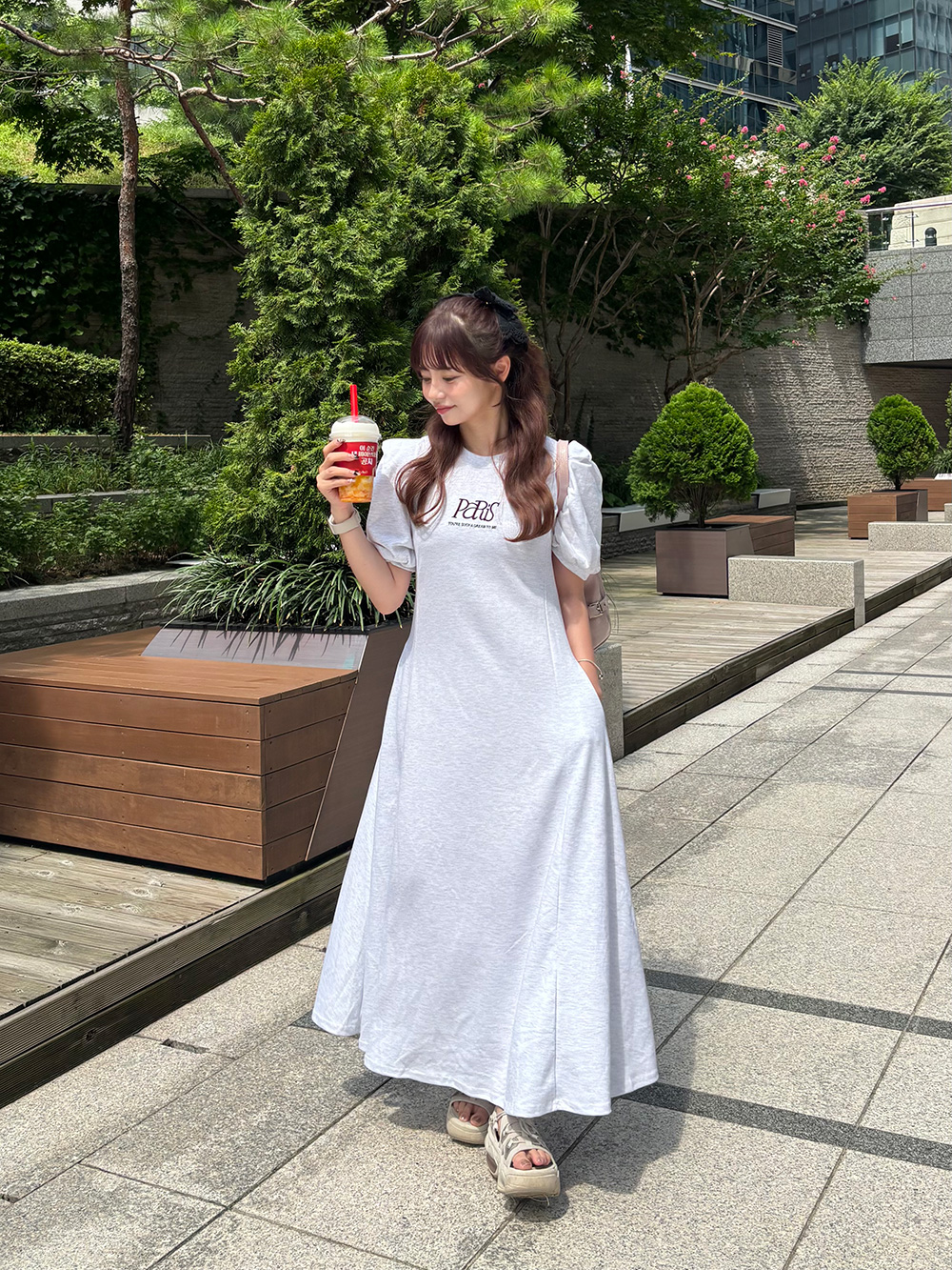 ロゴ刺繍ワンピース | レディースファッション通販 - DHOLIC