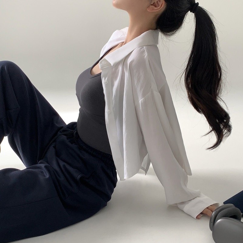 リネン混クロップドシャツ | 詳細画像13