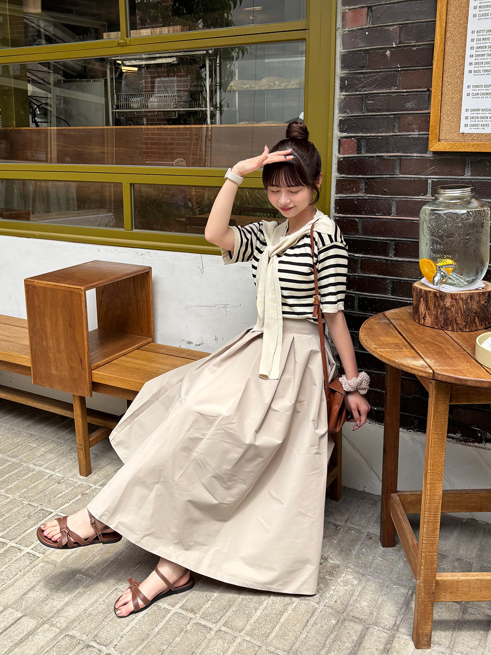 肩掛け風ボーダーニット | レディースファッション通販 - DHOLIC