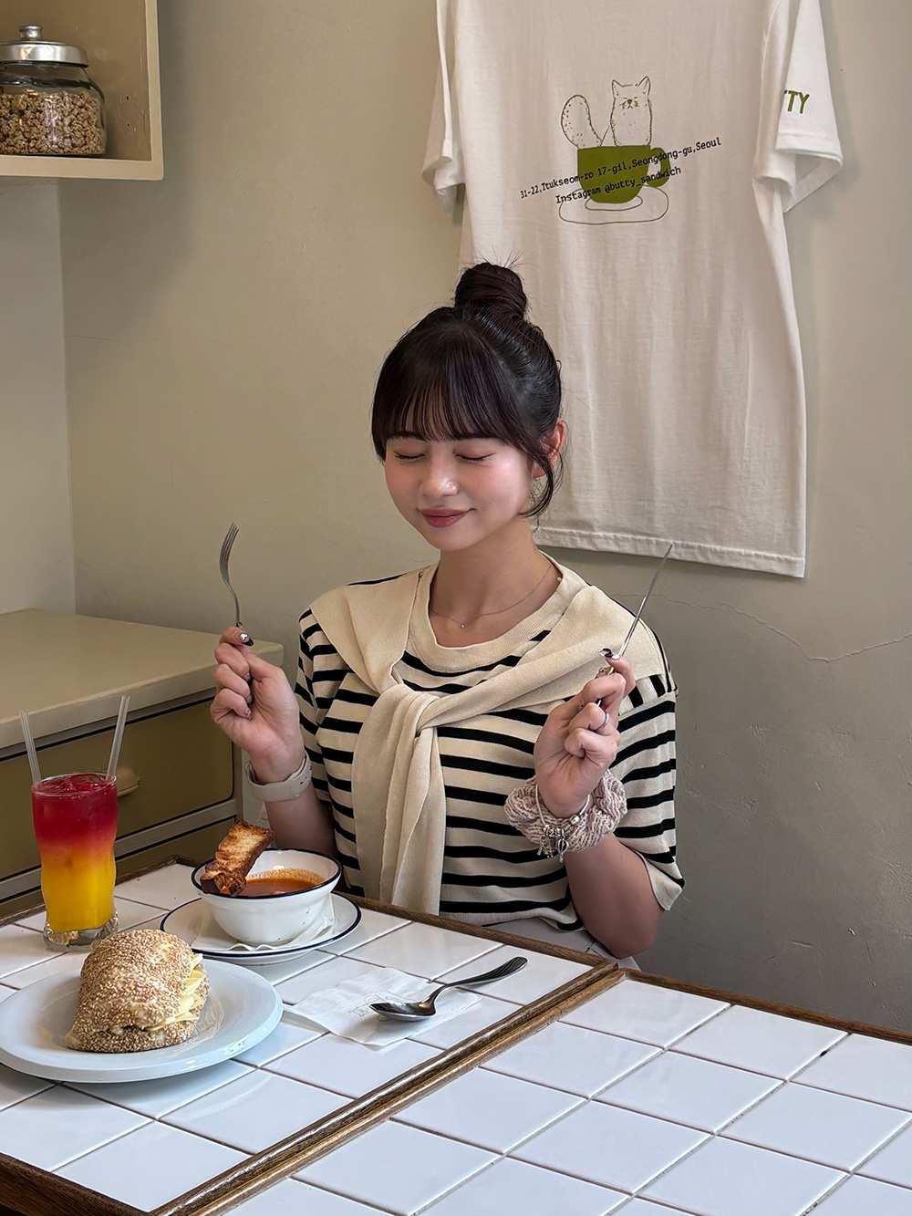 肩掛け風ボーダーニット | 詳細画像7
