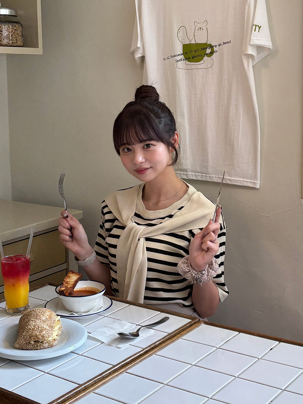 肩掛け風ボーダーニット | 詳細画像9