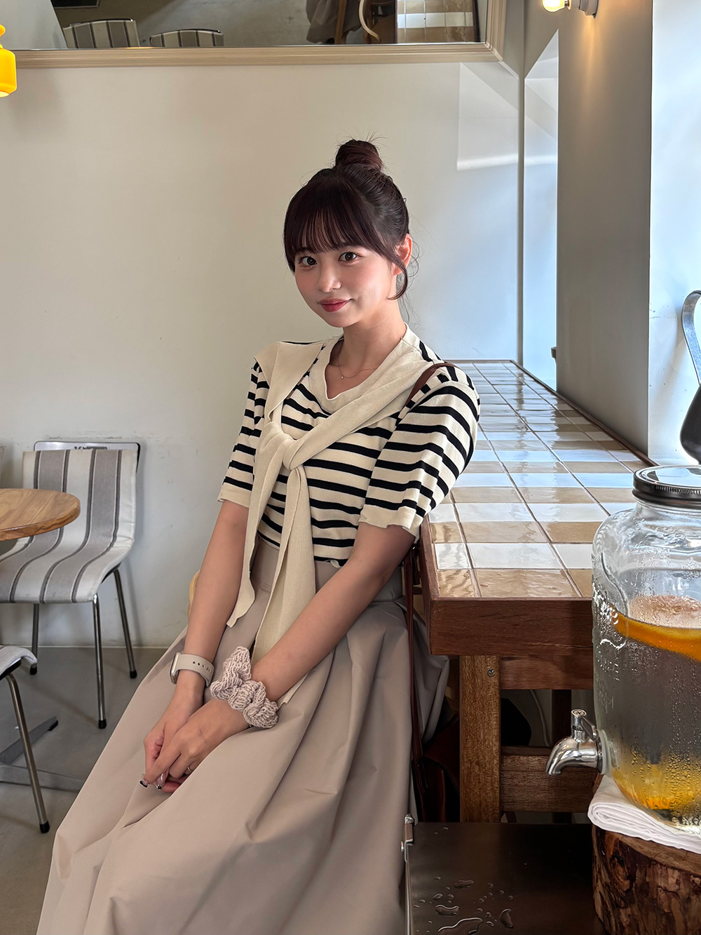 肩掛け風ボーダーニット | 詳細画像19