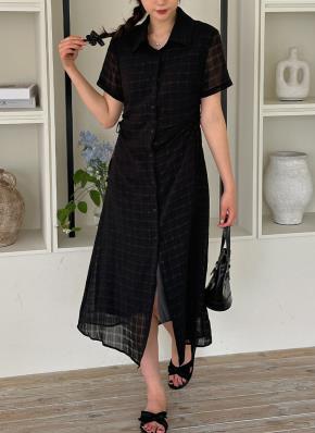DOLCE&GABBANA★シルクツイル ミディシャツ ワンピース プリーツ シャツワンピース | レディースファッション通販 - DHOLIC