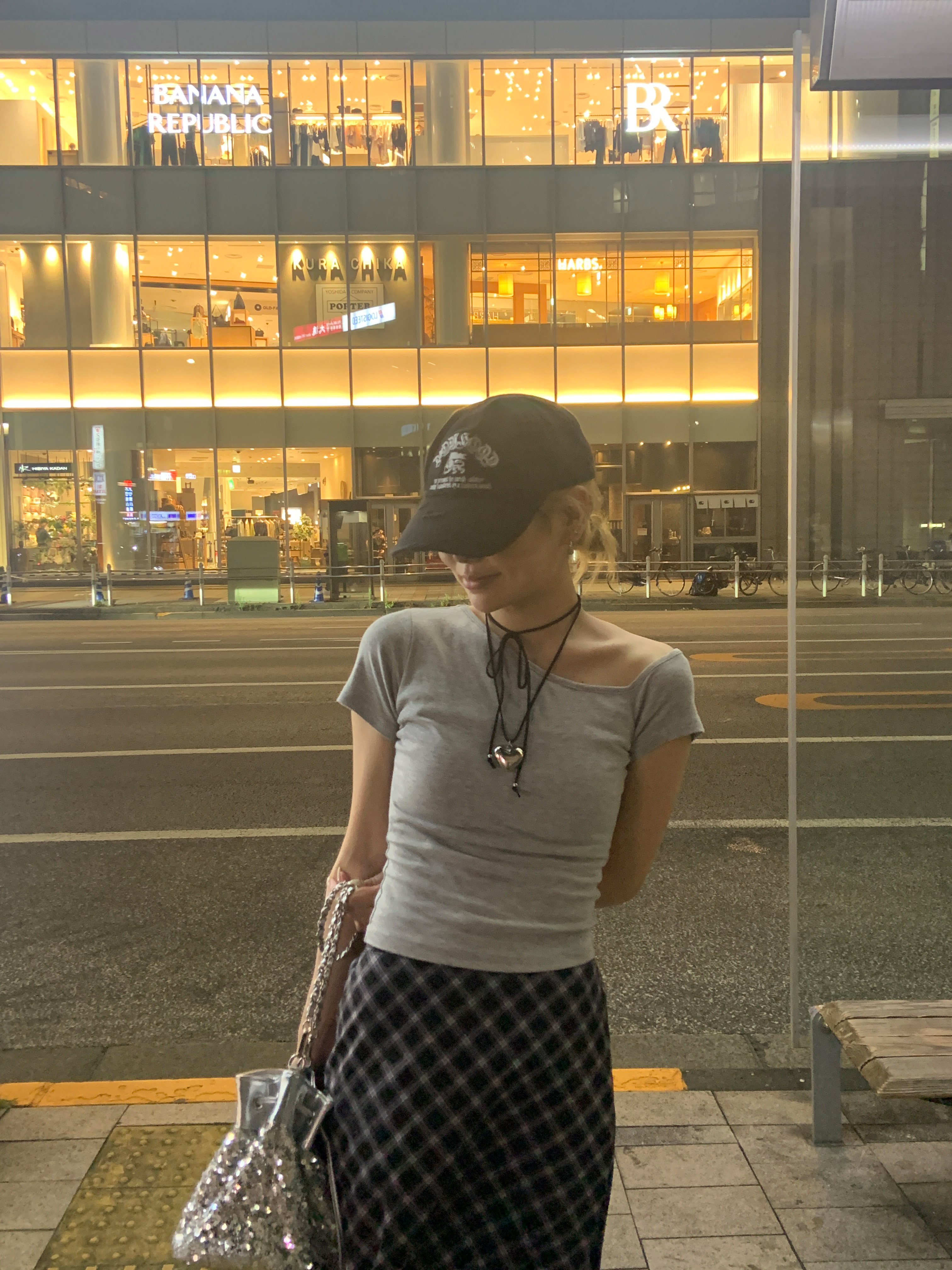 カップ付ワンショルスリム半袖Tシャツ | 詳細画像4