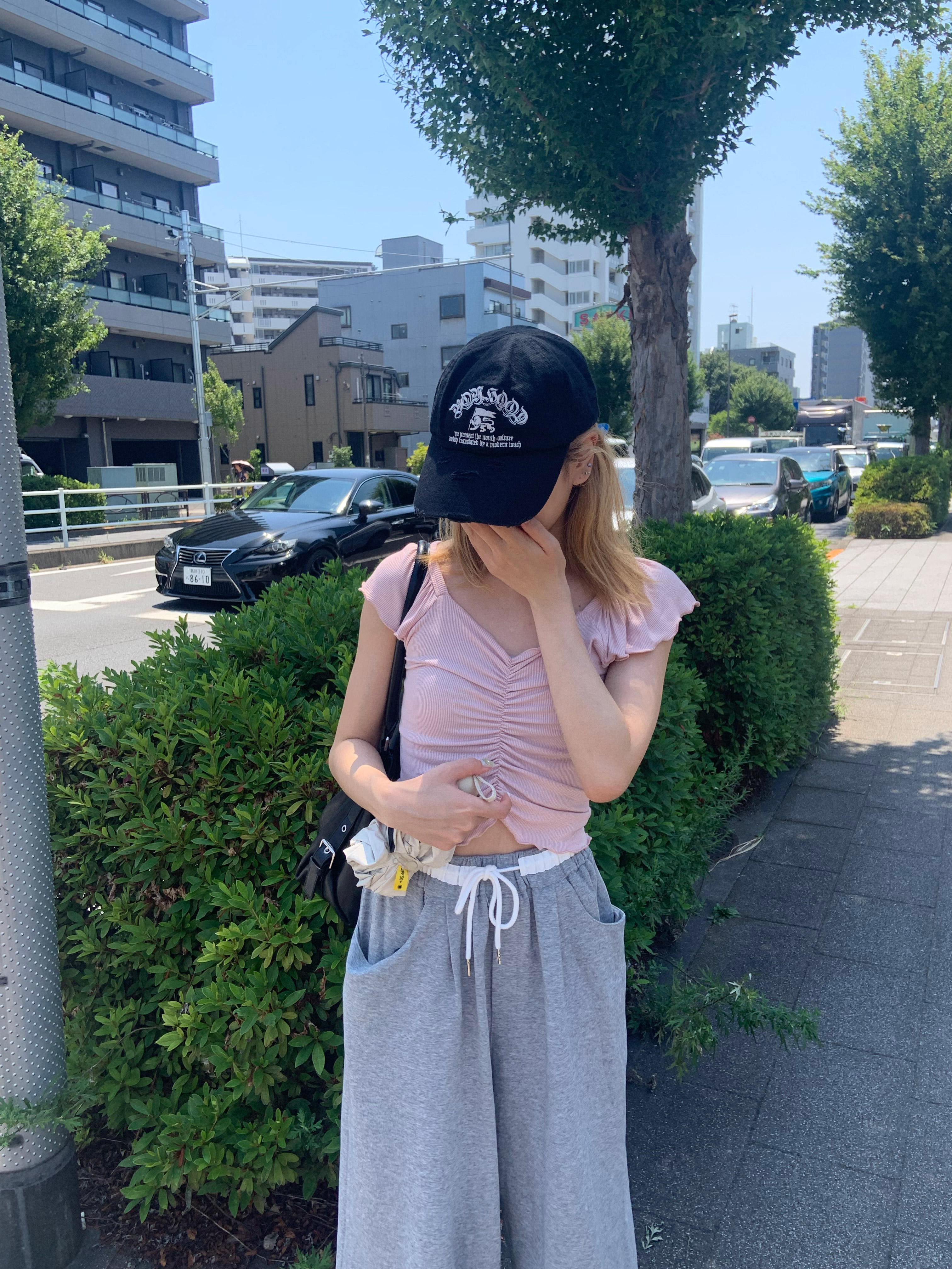 シャーリングフレアキャップスリーブTシャツ | 詳細画像4