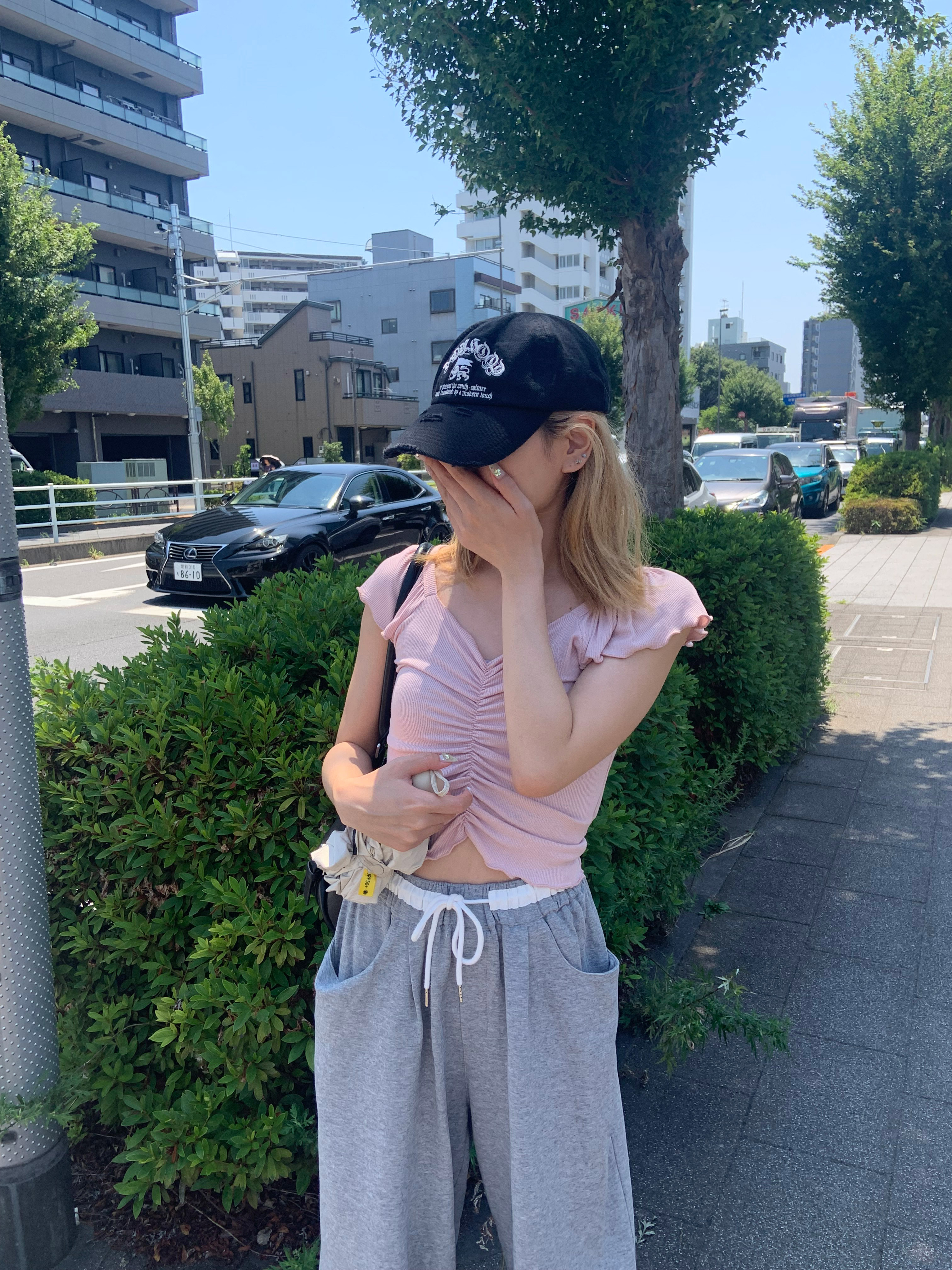 シャーリングフレアキャップスリーブTシャツ | 詳細画像5