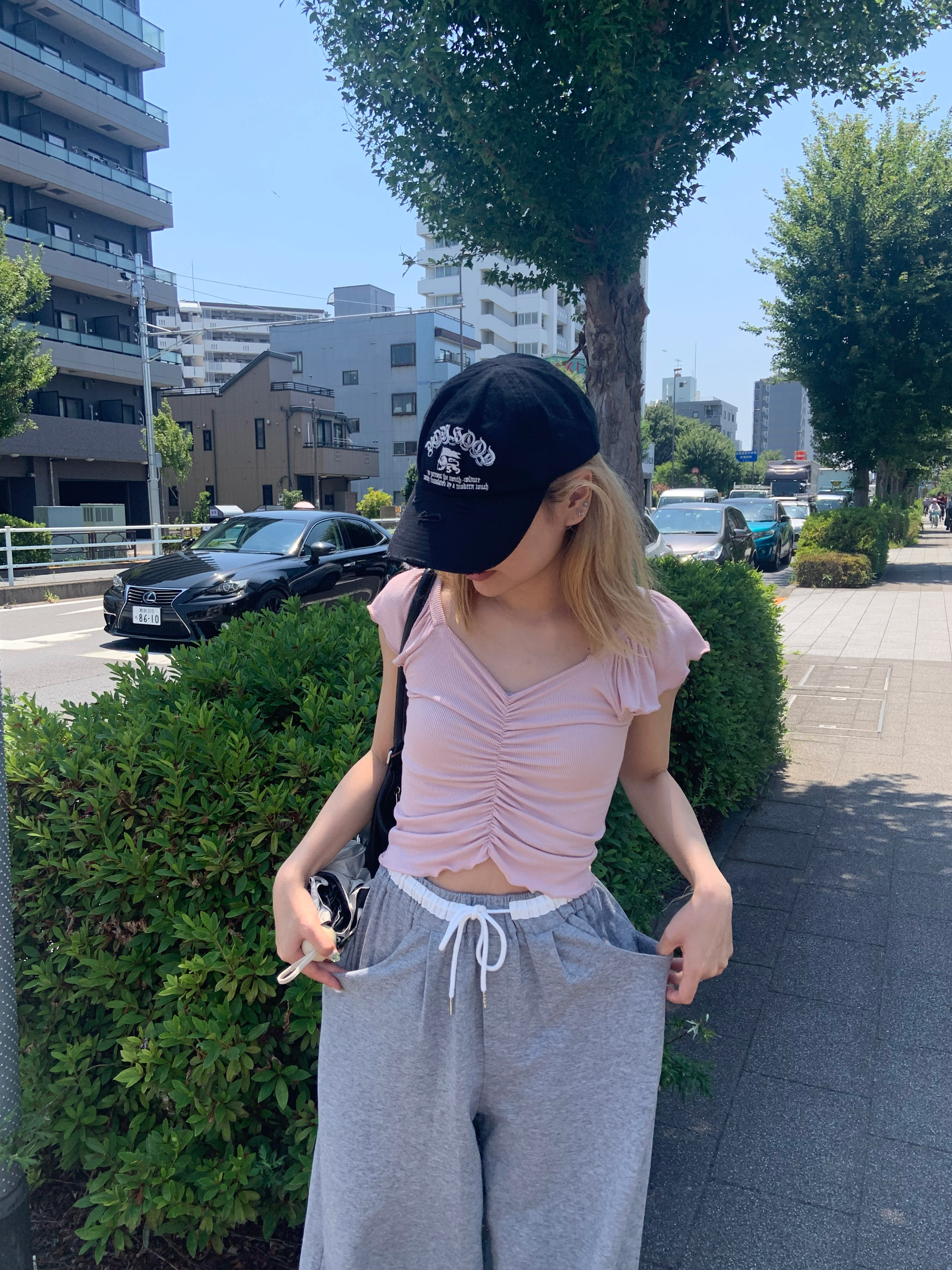 シャーリングフレアキャップスリーブTシャツ | 詳細画像6