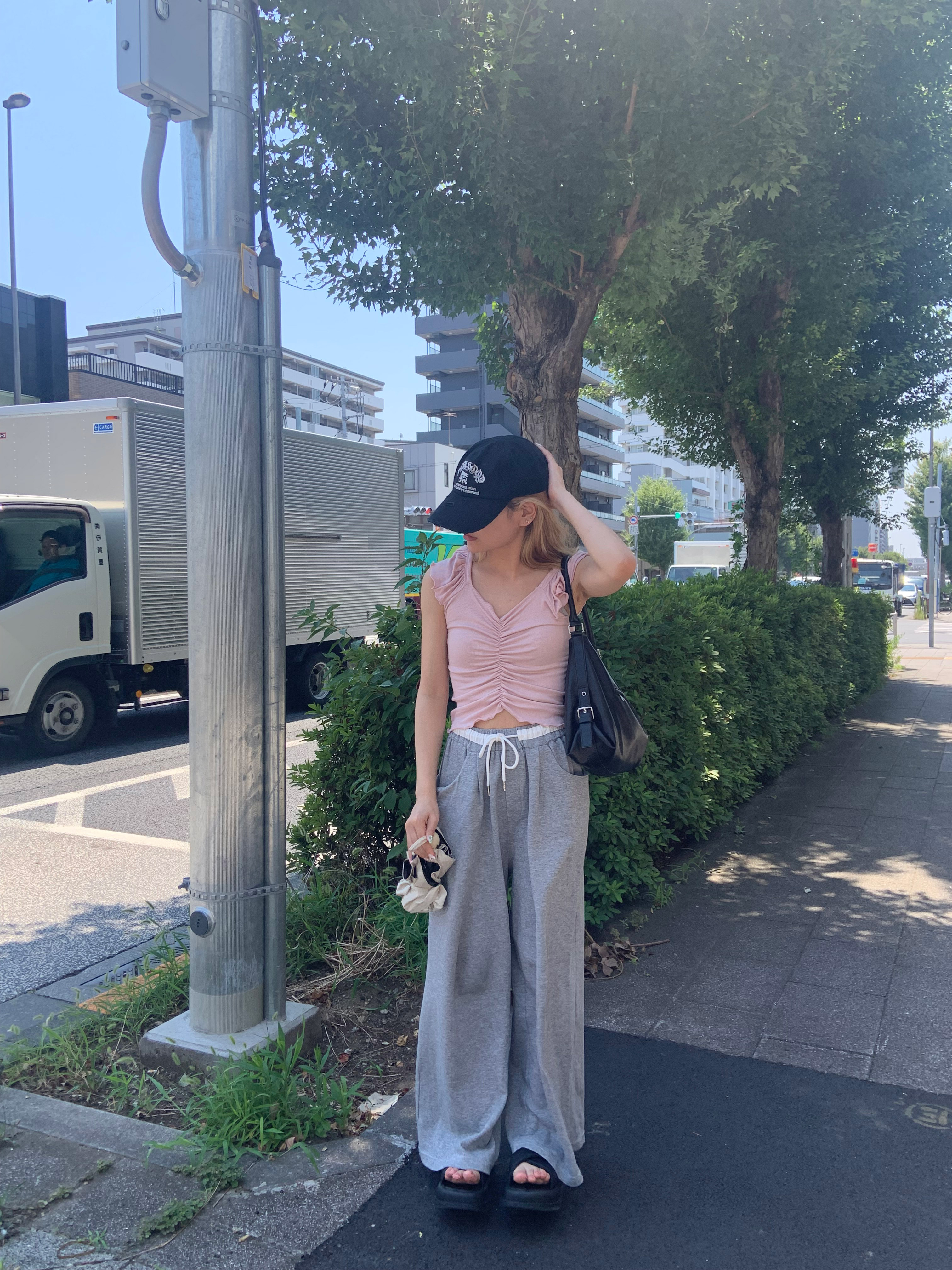 シャーリングフレアキャップスリーブTシャツ | 詳細画像12