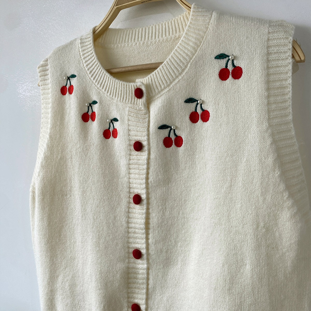 エコパール刺繍くるみボタンベスト | 詳細画像26