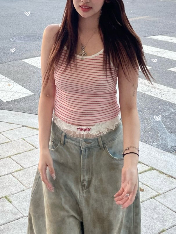 ボーダーリブキャミソールトップス | 詳細画像2