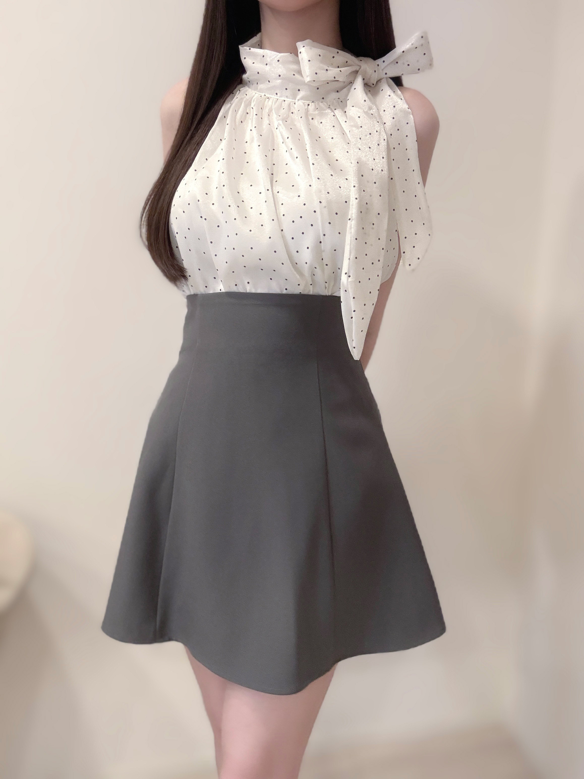 ドットリボンノースリーブブラウス | 詳細画像3