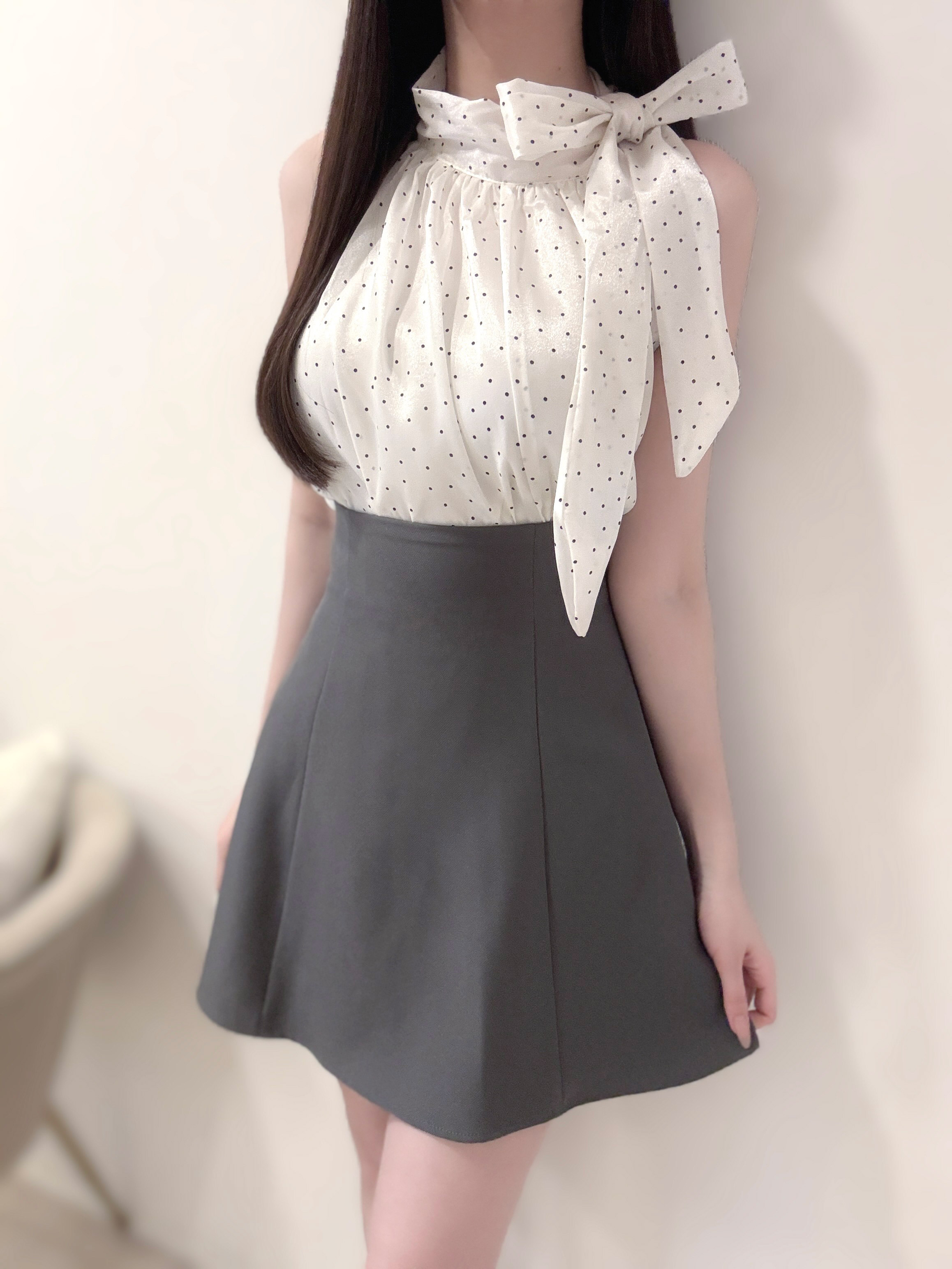 【美品】PLEATS PLEASE ノースリーブブラウス リボン　サイズ3 ドットリボンノースリーブブラウス | レディースファッション通販 - DHOLIC