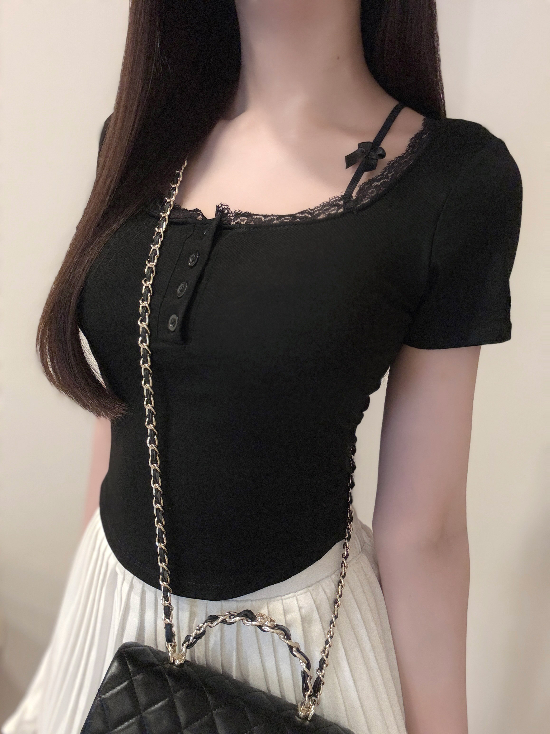 ダブルリボンレースネックTシャツ | 詳細画像10