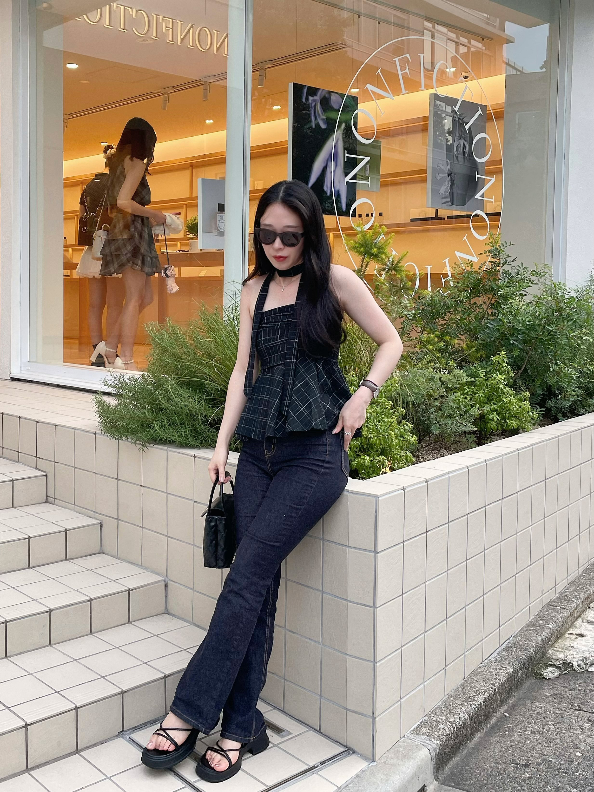 チェックペプラムチューブトップブラウス | 詳細画像9