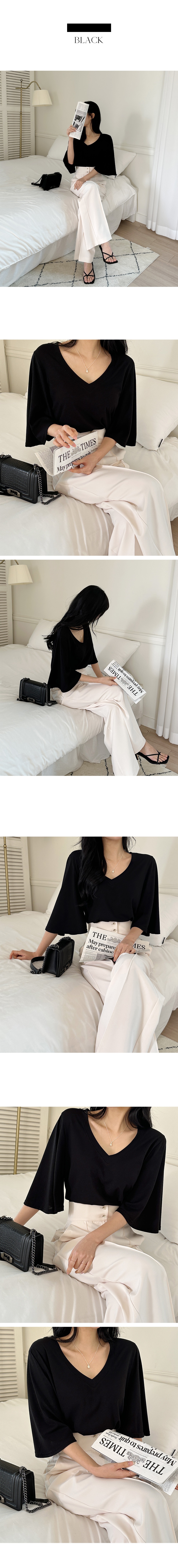 VネックベルスリーブTシャツ | DHOLIC | 詳細画像5
