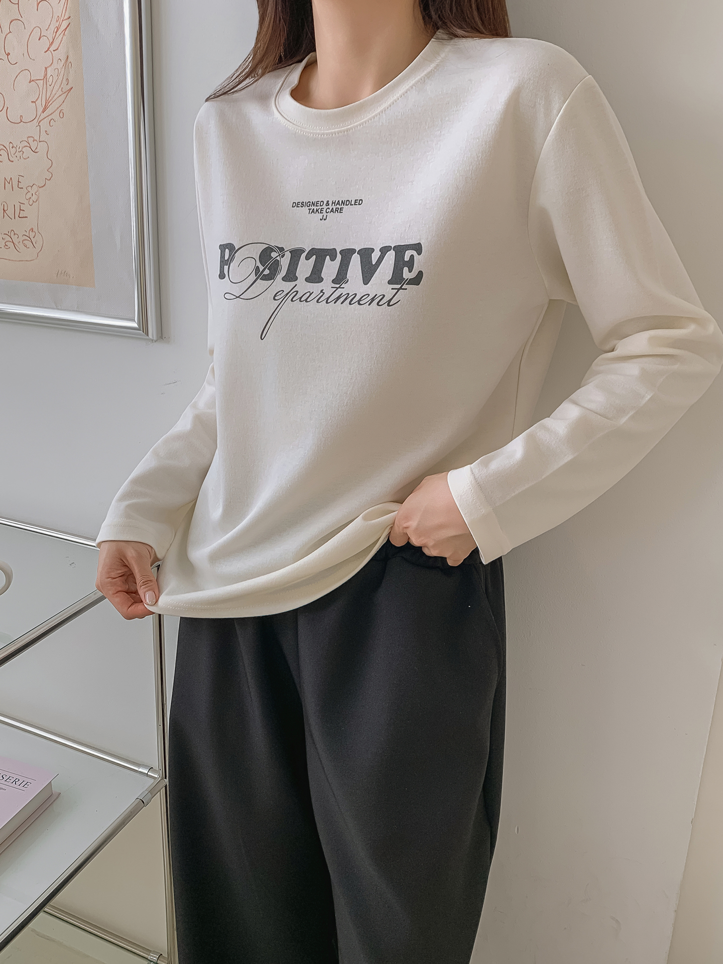 ラウンドネック長袖ロゴTシャツ | 詳細画像7