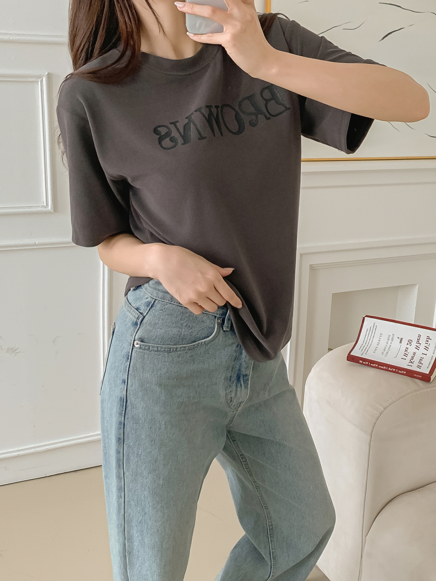 ラウンドネック半袖ロゴTシャツ | 詳細画像34