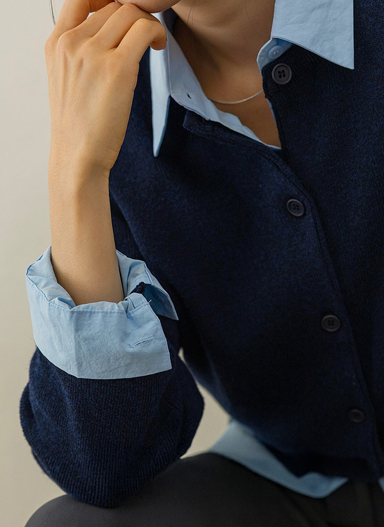 ニットラウンドネック長袖カーディガン | レディースファッション通販