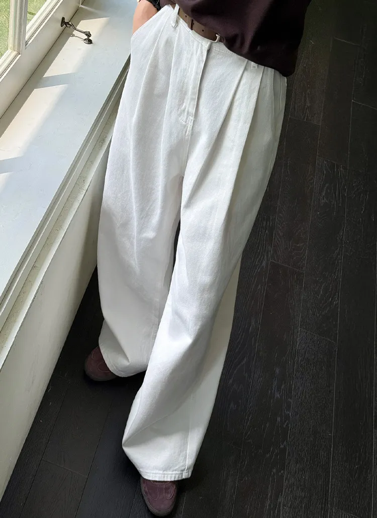 コットンワイドツータックパンツ | chicfox | 詳細画像1