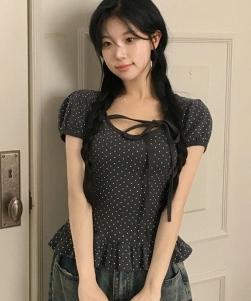リボンフリルパフスリーブ半袖Tシャツ | 詳細画像14