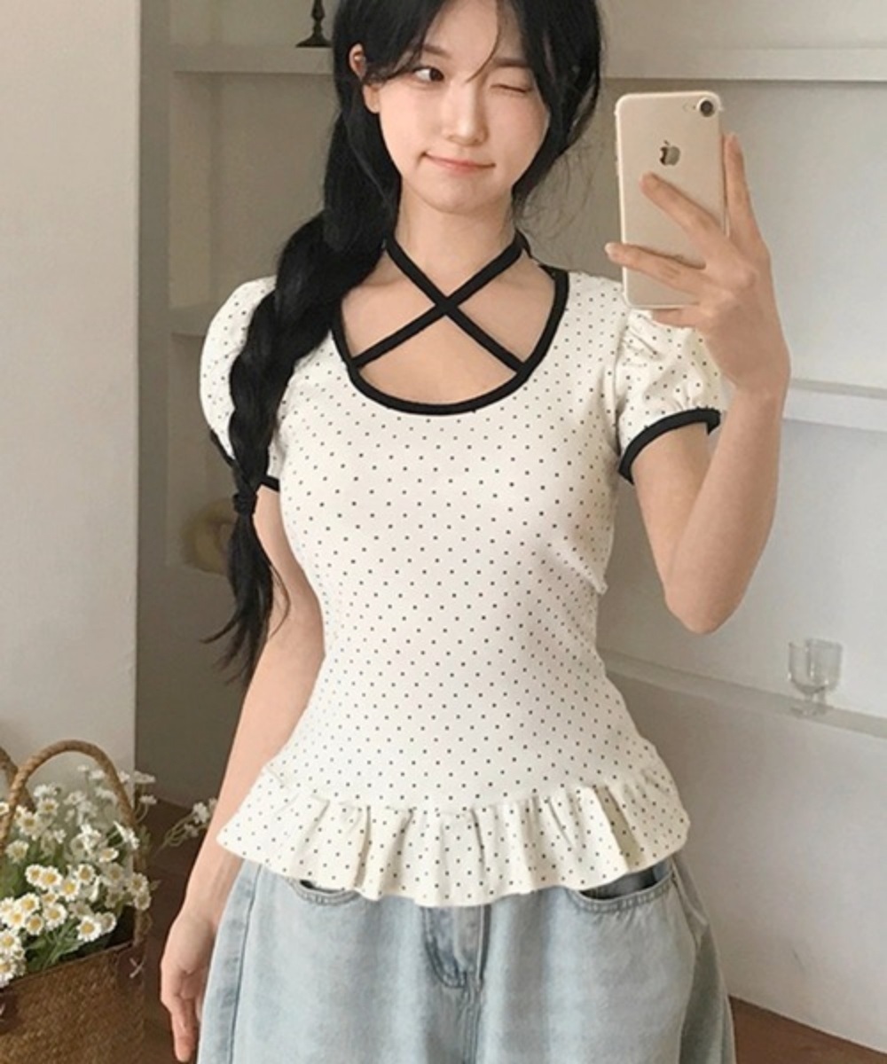 リボンフリルパフスリーブ半袖Tシャツ | 詳細画像18