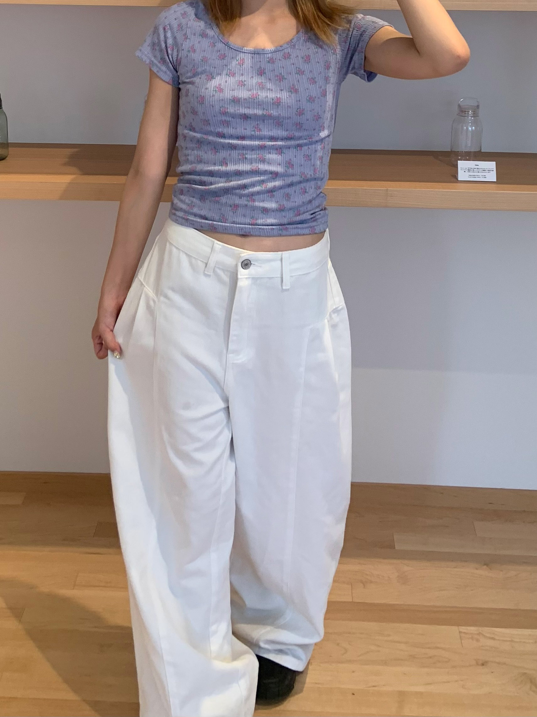 花柄シアーパンチング半袖Tシャツ | 詳細画像7