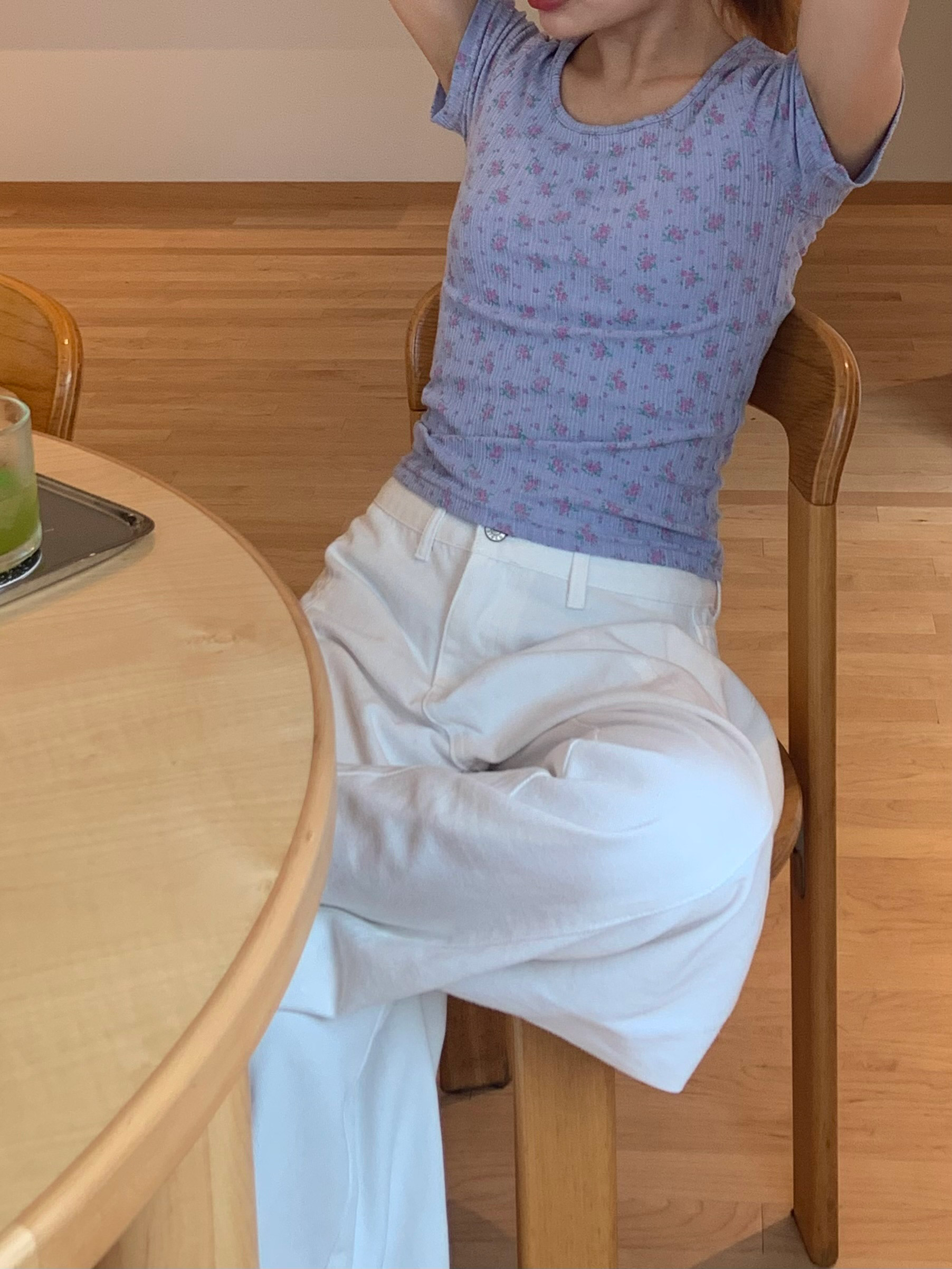 花柄シアーパンチング半袖Tシャツ | 詳細画像10