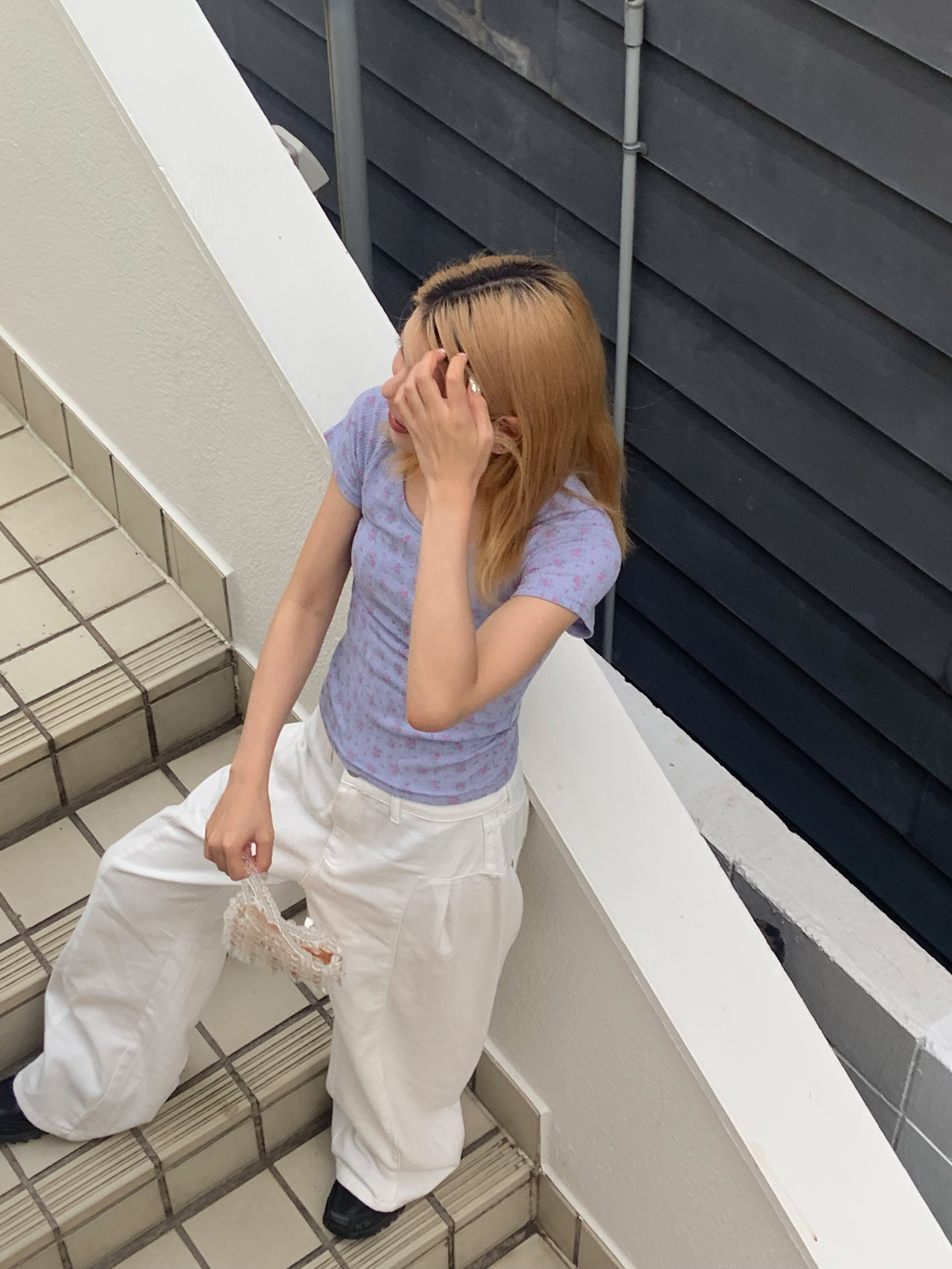 花柄シアーパンチング半袖Tシャツ | 詳細画像11