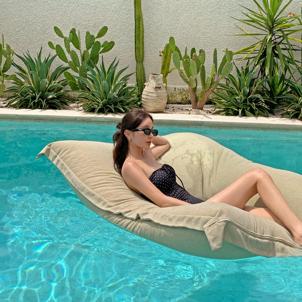 CUPSHE シャーリングホルターネック ワンピース 水着 ホルターネックシャーリングドローストリングドットチェック