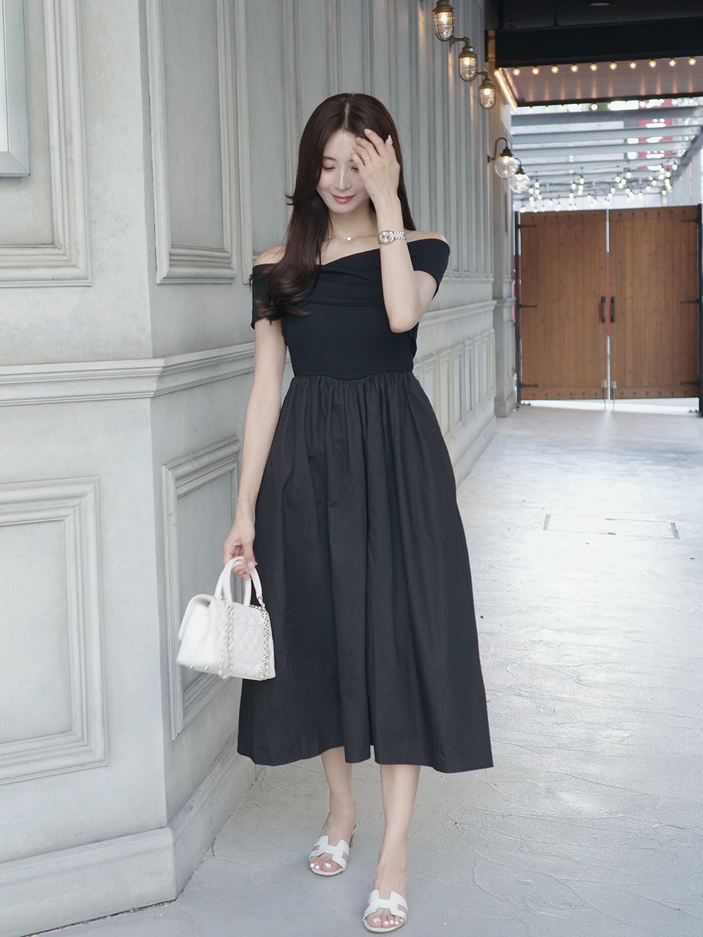 クロスオフショルフレアワンピース | 詳細画像11