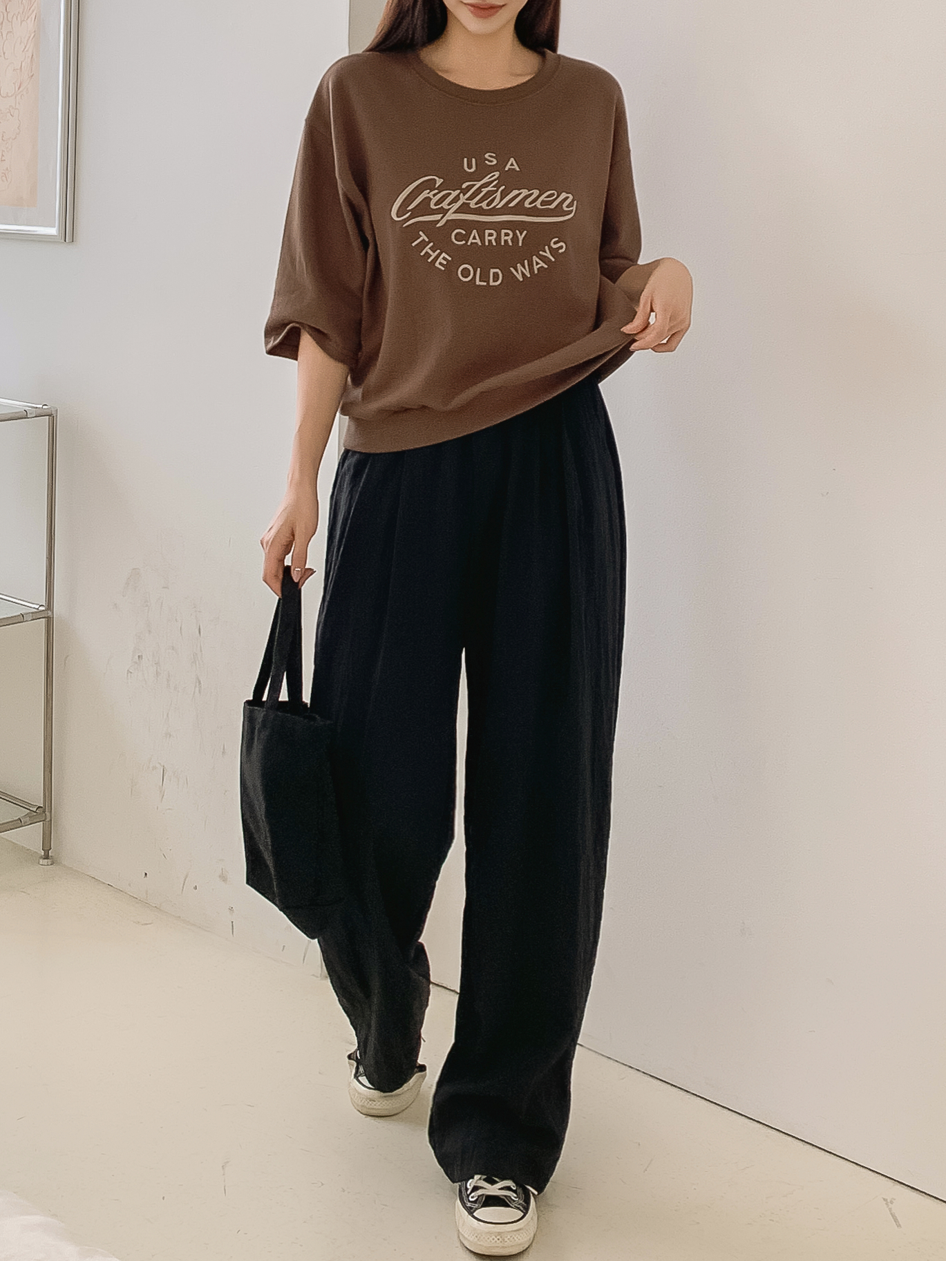 ラウンドネック半袖ロゴTシャツ | 詳細画像8