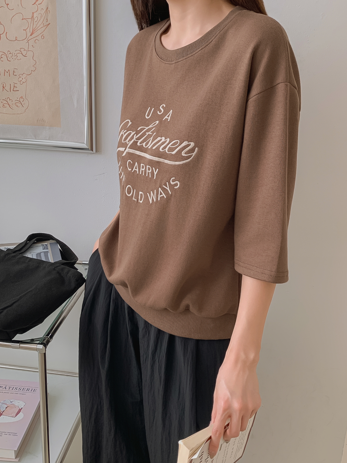 ラウンドネック半袖ロゴTシャツ | 詳細画像7