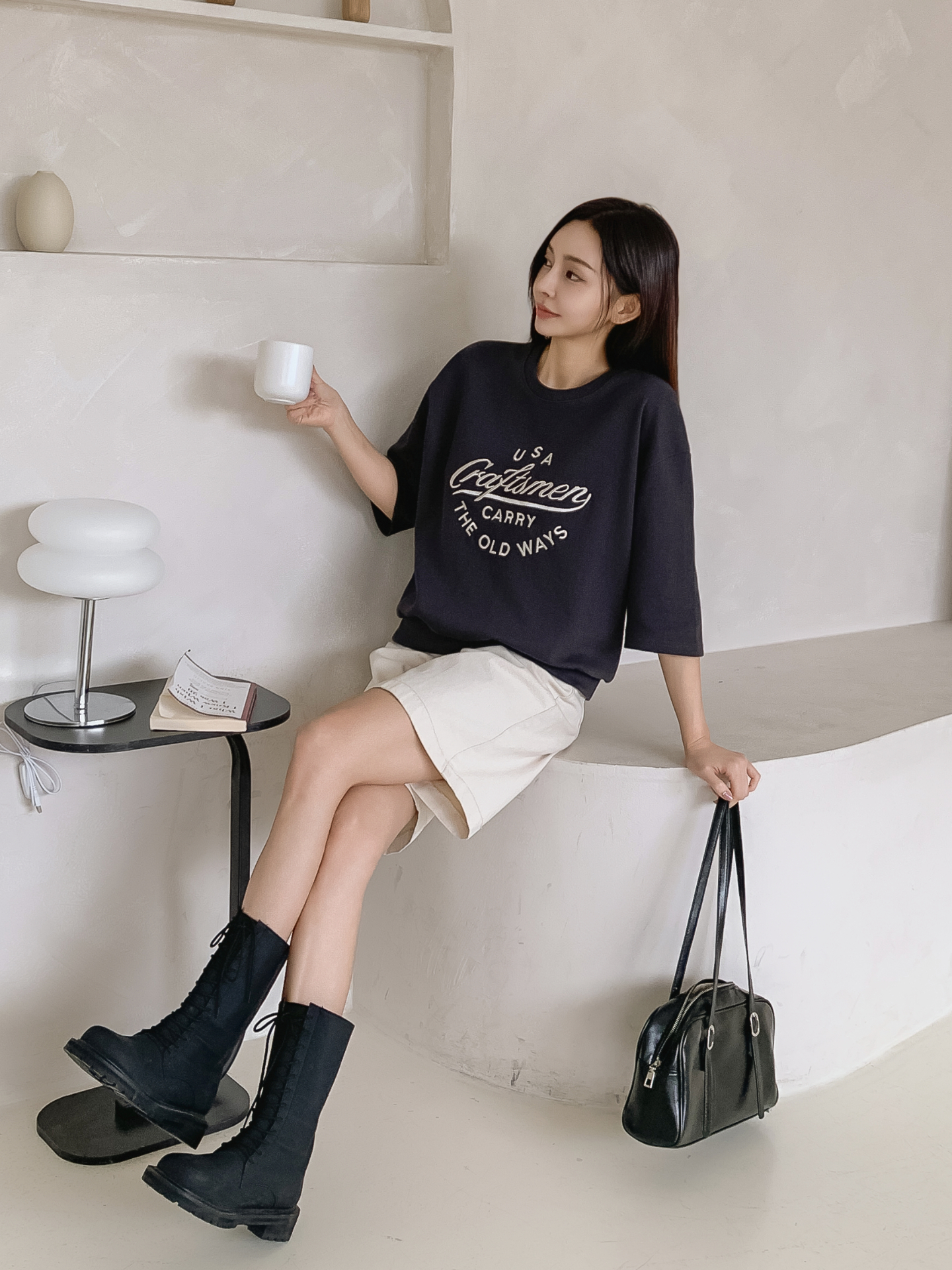 ラウンドネック半袖ロゴTシャツ | 詳細画像25