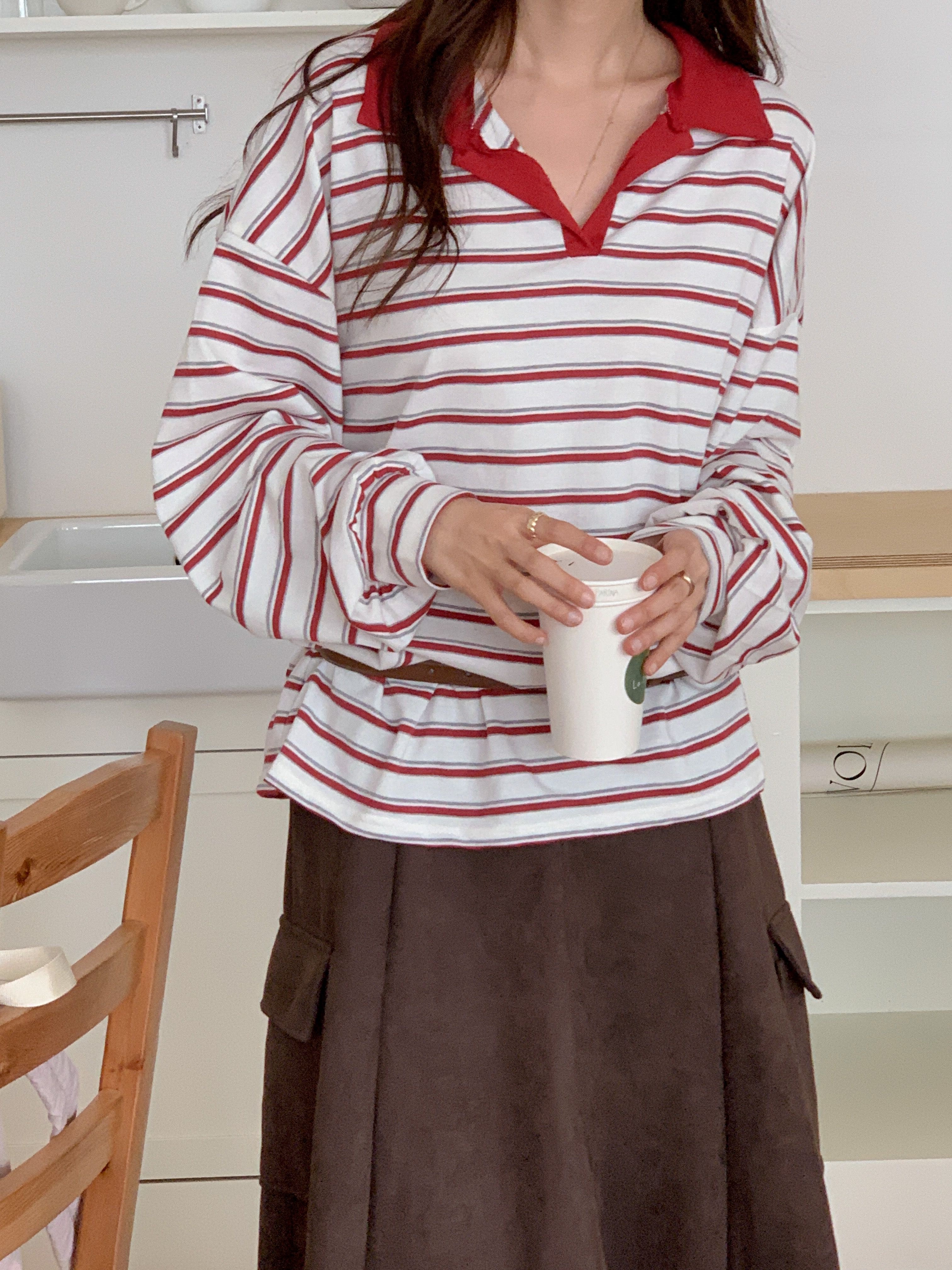 カラー長袖ボーダーTシャツ | 詳細画像19