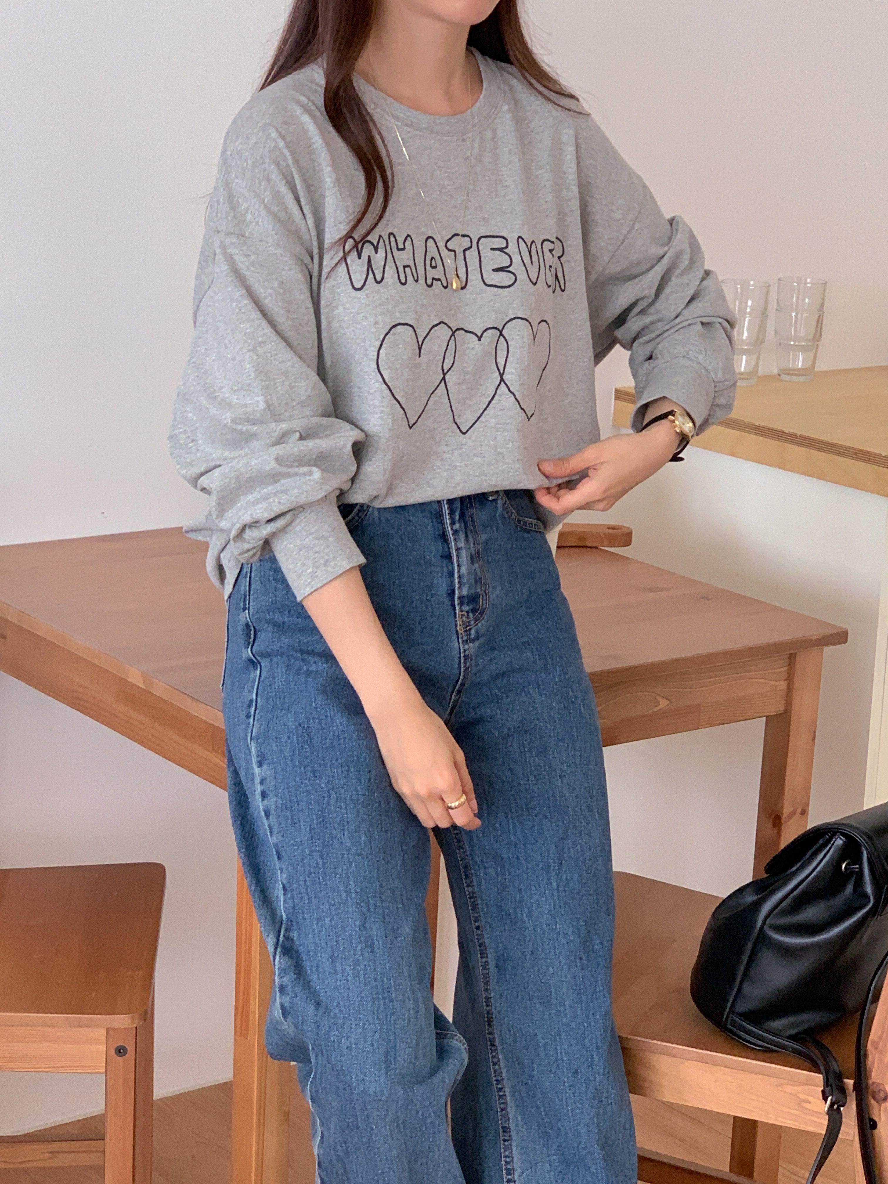 コットンラウンドネックルーズ長袖ロゴTシャツ | 詳細画像12