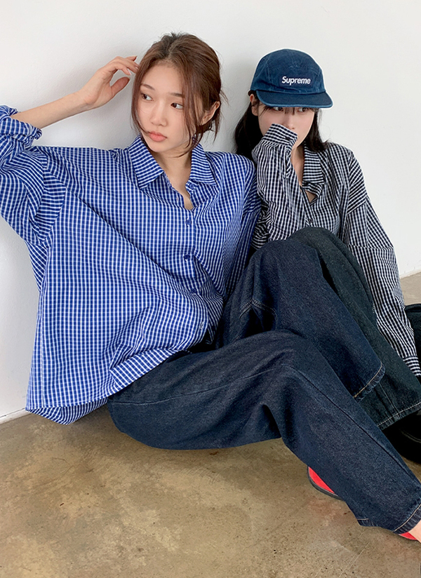 Fシャツ オーバーサイズ 長袖 フリークスストア FREAKS STORE バンドカラーシャツ オーバーサイズ