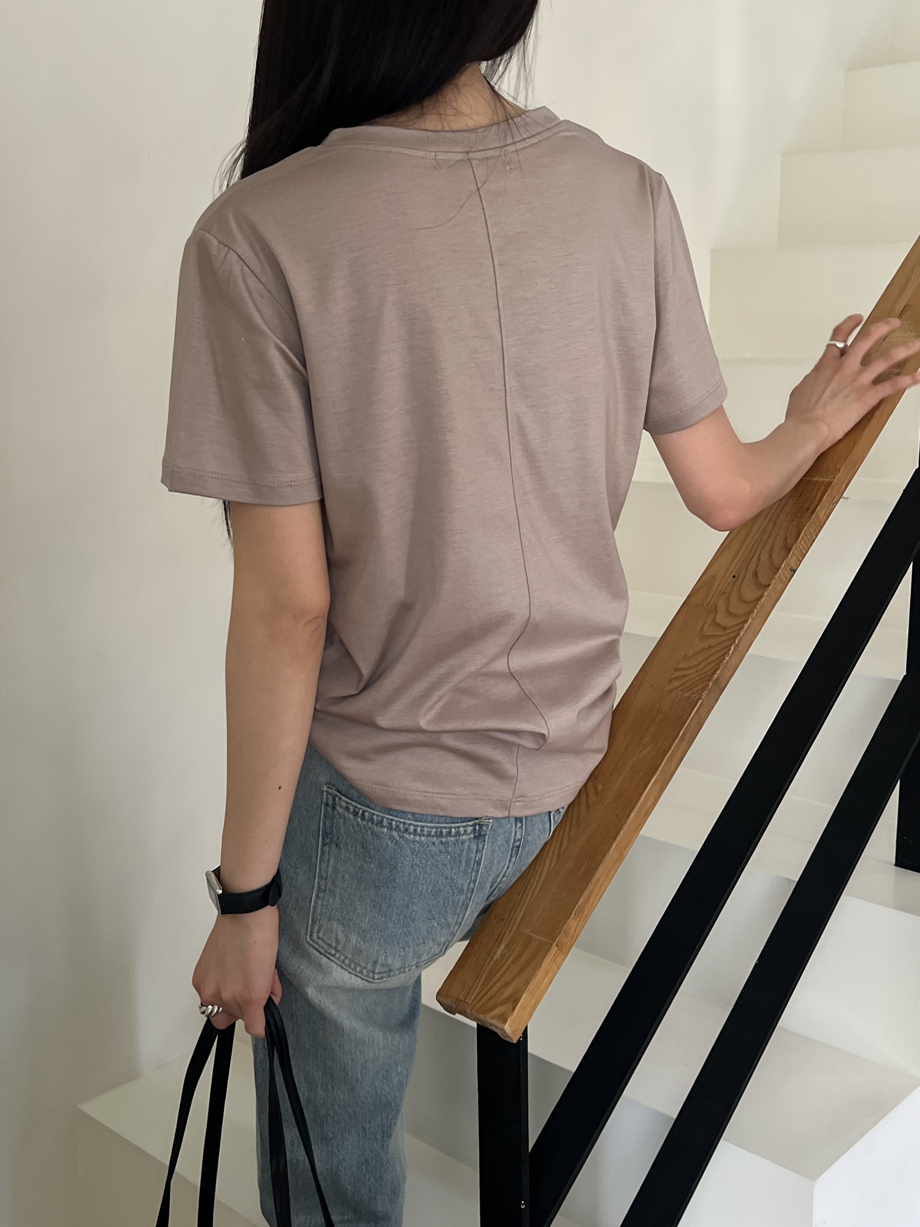 Vネックベーシック無地Tシャツ | 詳細画像13
