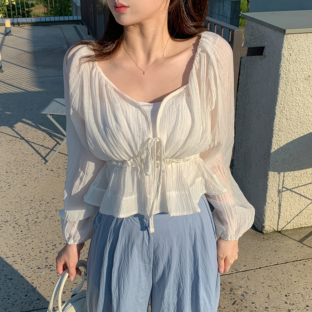 GUCCI シースルー　ブラウス　リボン シースルーフリルリボンカラーブラウス | レディース