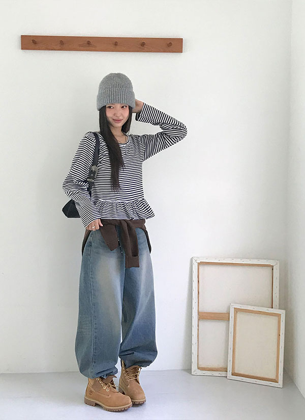 ボーダーズ　フリルティシャツ BORDERS at BALCONY（ボーダーズアットバルコニー） tシャツ 「BORDERS トップス
