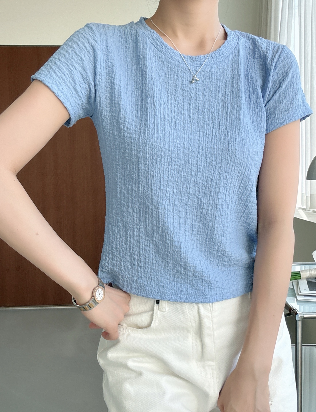 ラウンドネックベーシック半袖カラーTシャツ | 詳細画像10