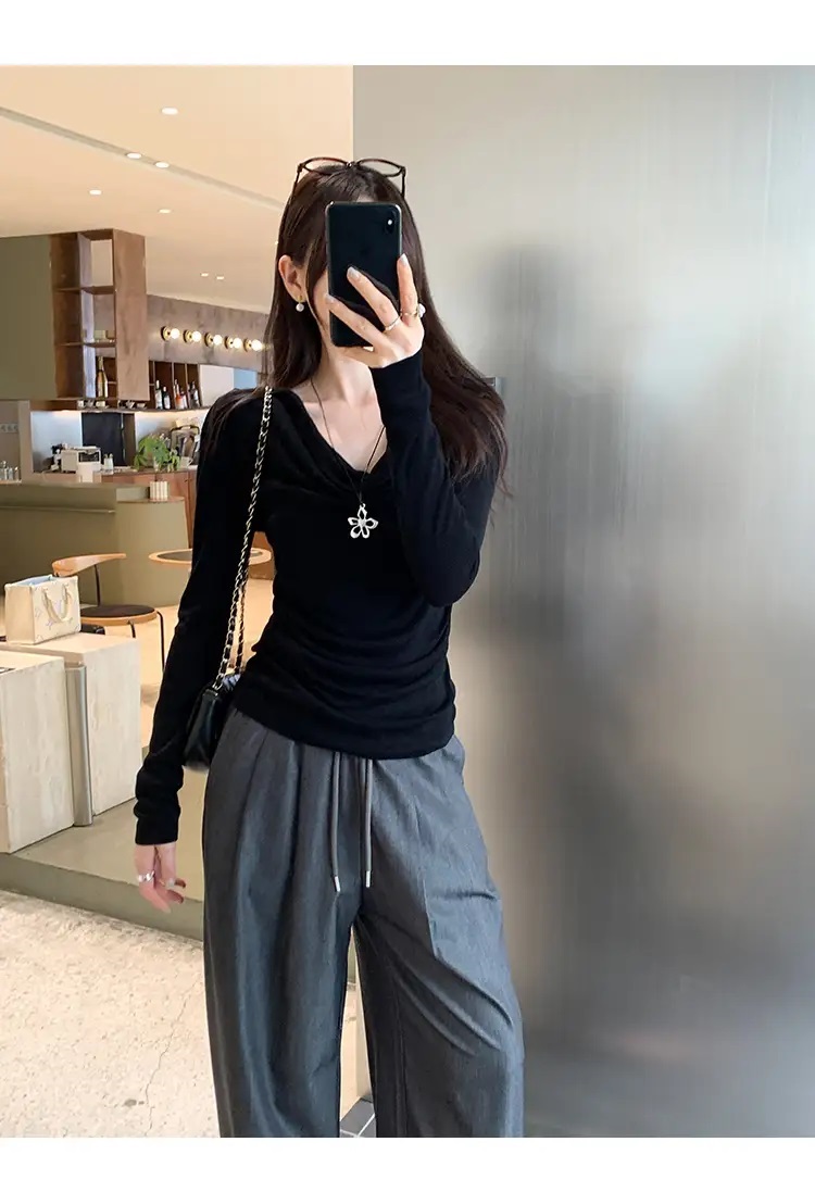 ドレープスリム長袖Tシャツ | 詳細画像12