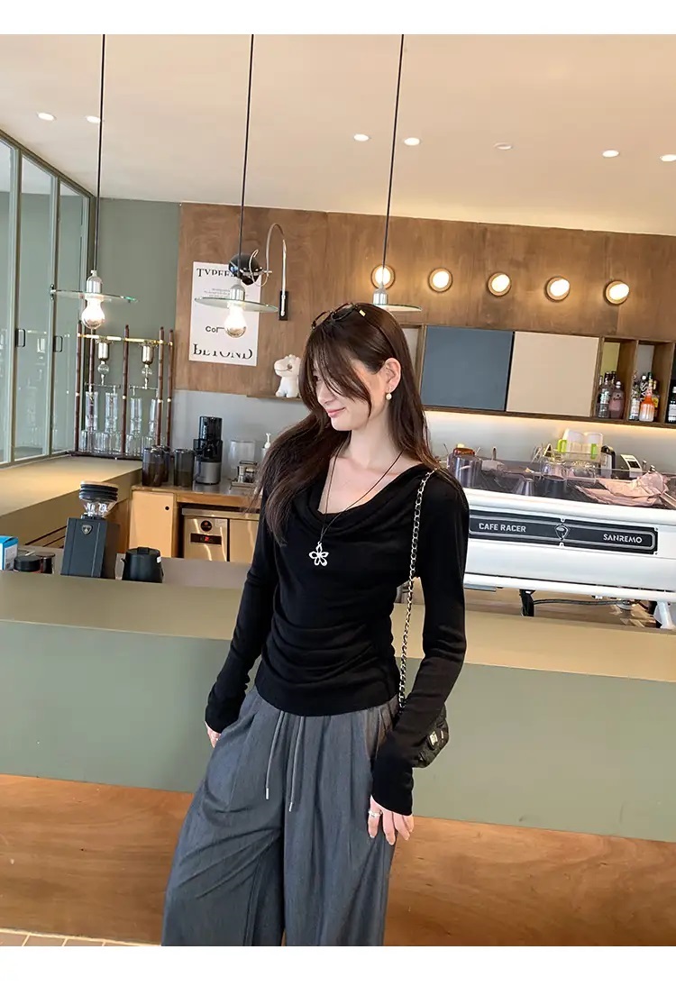 ドレープスリム長袖Tシャツ | 詳細画像14
