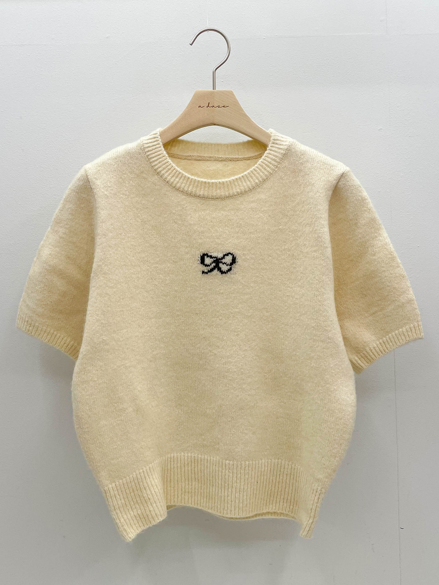 ラウンドネック半袖刺繍リボン柄ニット | 詳細画像15