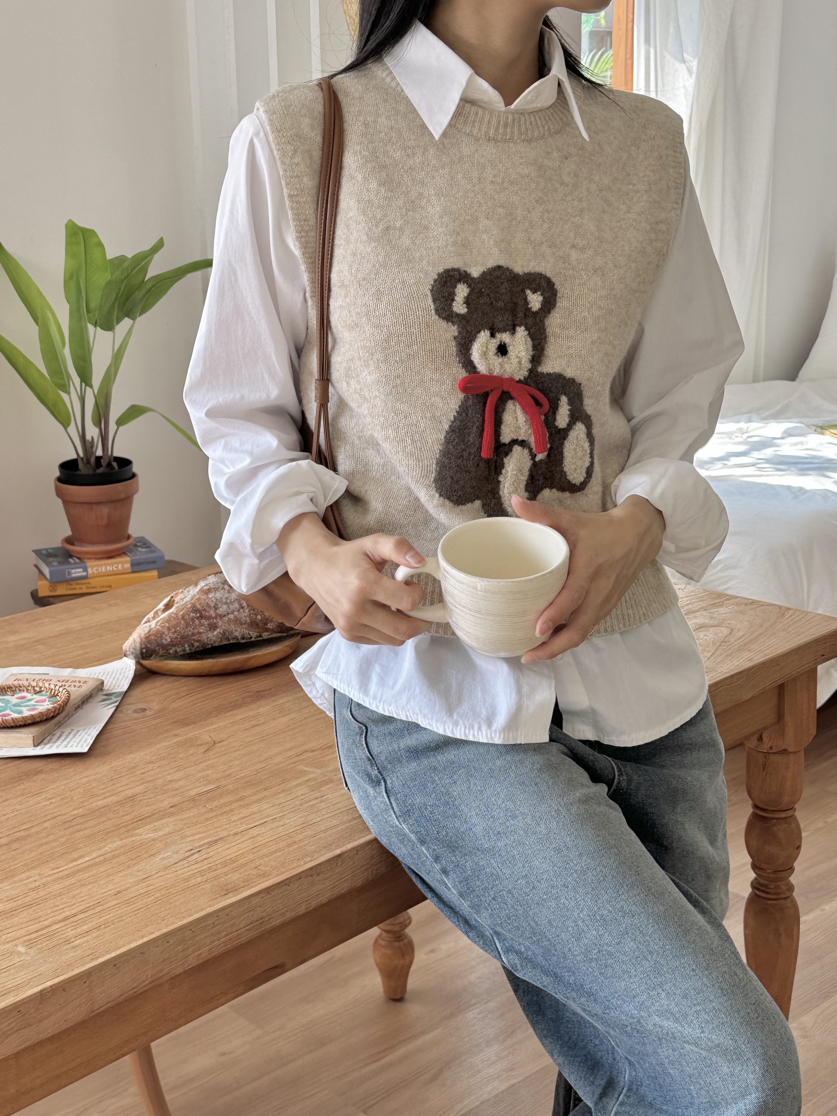 ラウンドネック刺繍ベスト | 詳細画像9