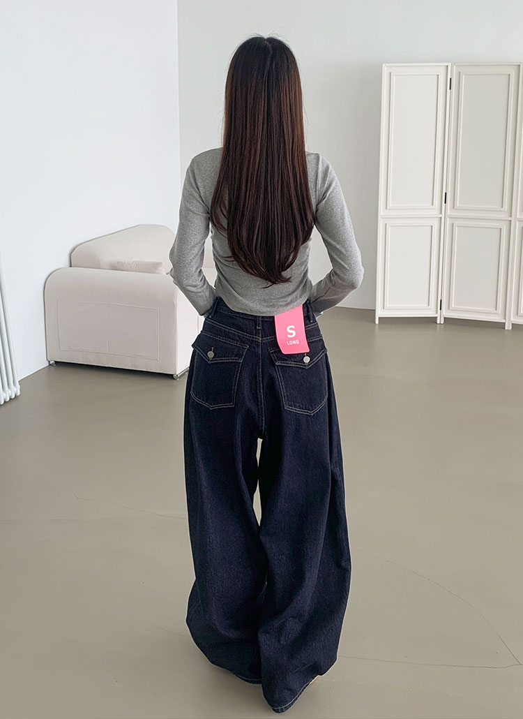 選べる丈]バルーンワイドデニムパンツ | レディースファッション