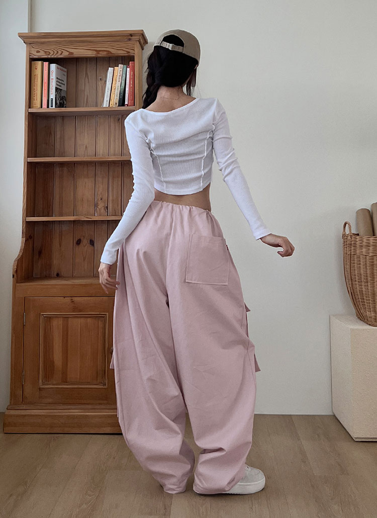 ドローストリングカーゴワイドパンツ | レディースファッション通販