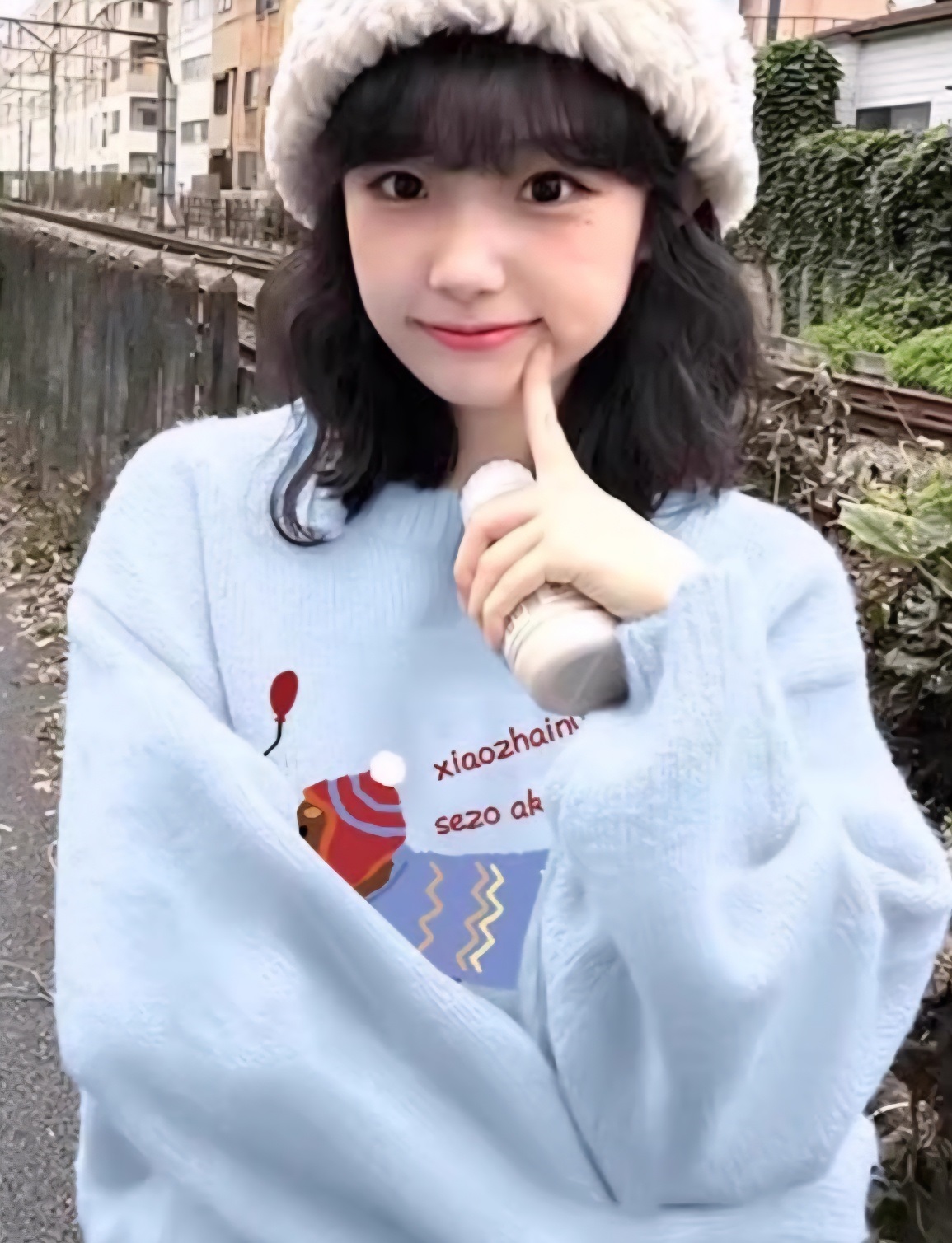 ラウンドネックルーズプリントニット | 詳細画像6