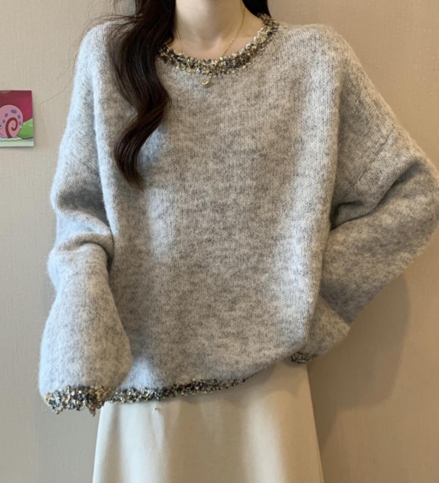 ラウンドネックポイント刺繍ニット | 詳細画像8