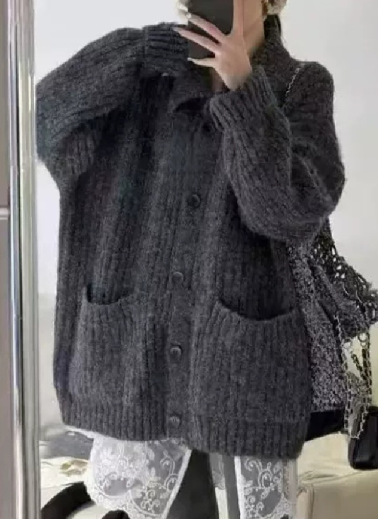 ENFOLD グレー ハイネックカーディガン 38 新品 ENFOLD(エンフォルド) ハイネックプルオーバー グレー サイズ 38